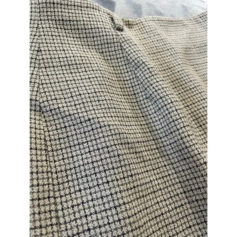 Jones New York 14 Worsted Wool Gray Houndstooth Belt Loop Skirt Made in USA